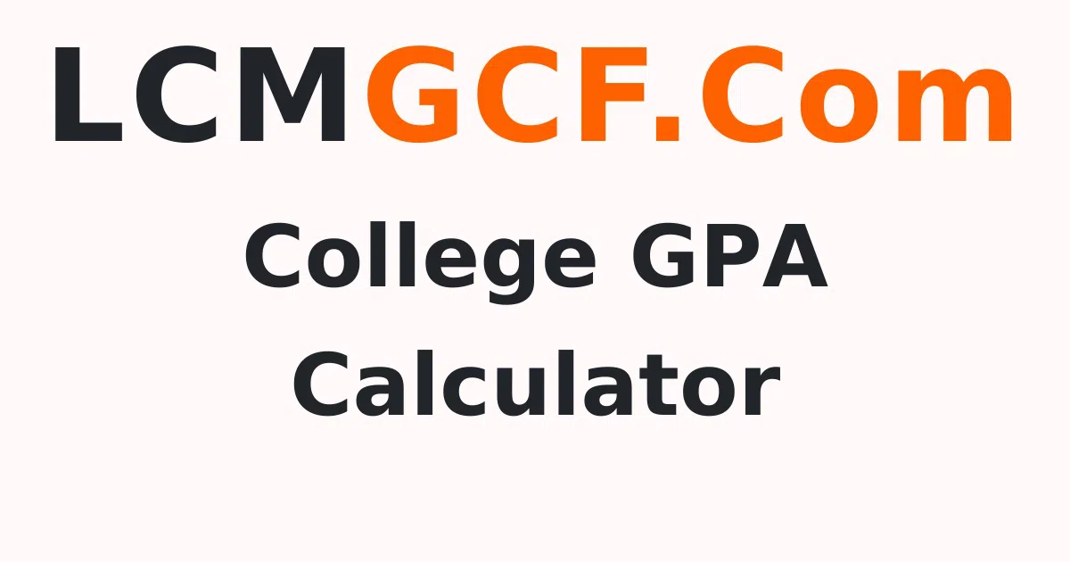 College GPA Calculator