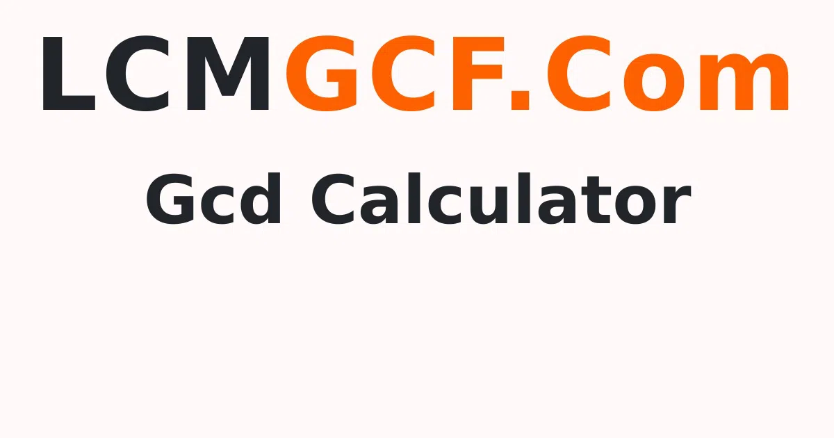GCD Calculator