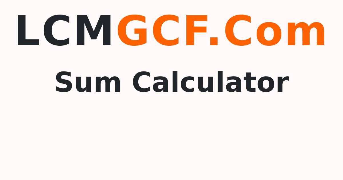 Sum Calculator Online